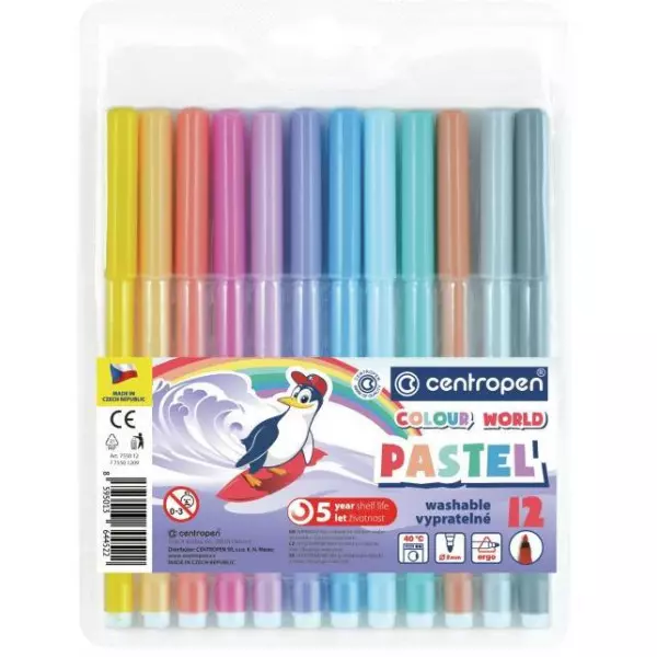 Sada popisovačov Centropen Pastel 7550/12S