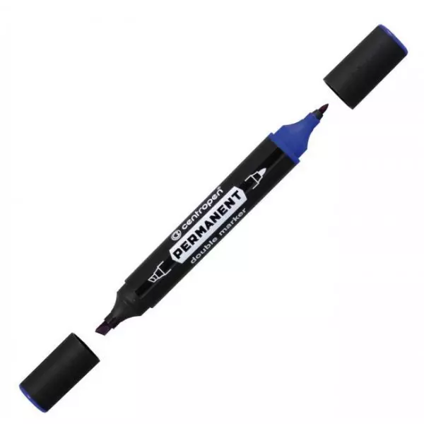 Permanentný popisovač Centropen 1666 double modrý