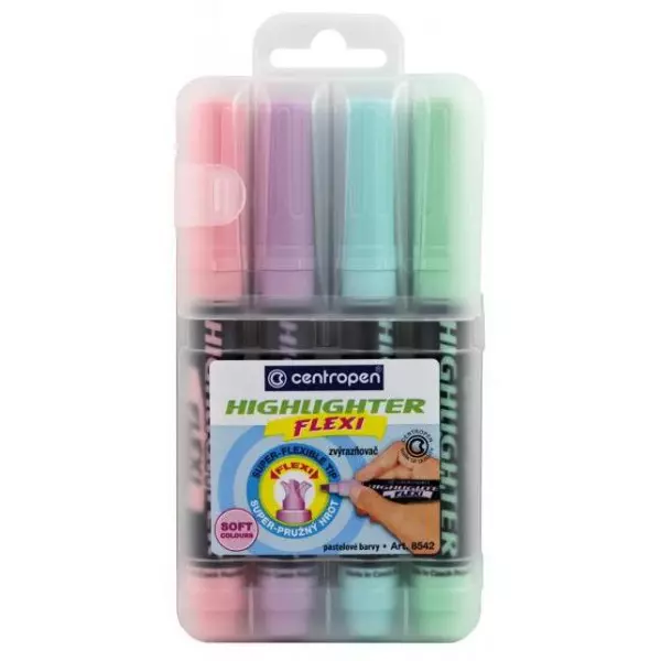 Sada zvýrazňovačov Centropen 8542 Flexi Soft 4f