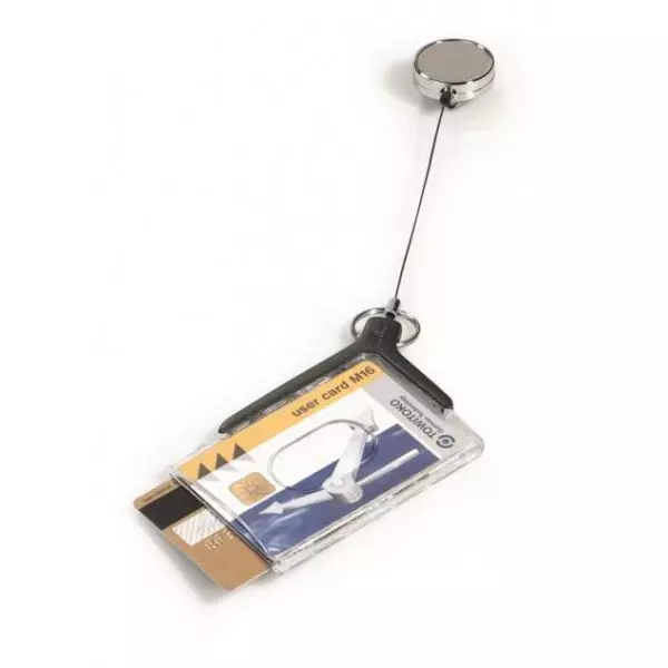 Visačka na 2 plastové karty s kotúčom DURABLE DE LUXE DUO PRO 85x54mm 10ks