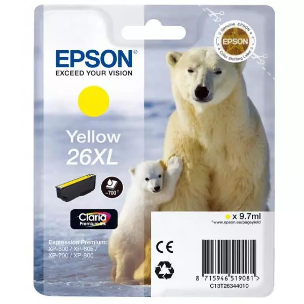 Atramentová náplň Epson T2634 26XL Claria yellow pre XP-600/700 (9,7 ml)