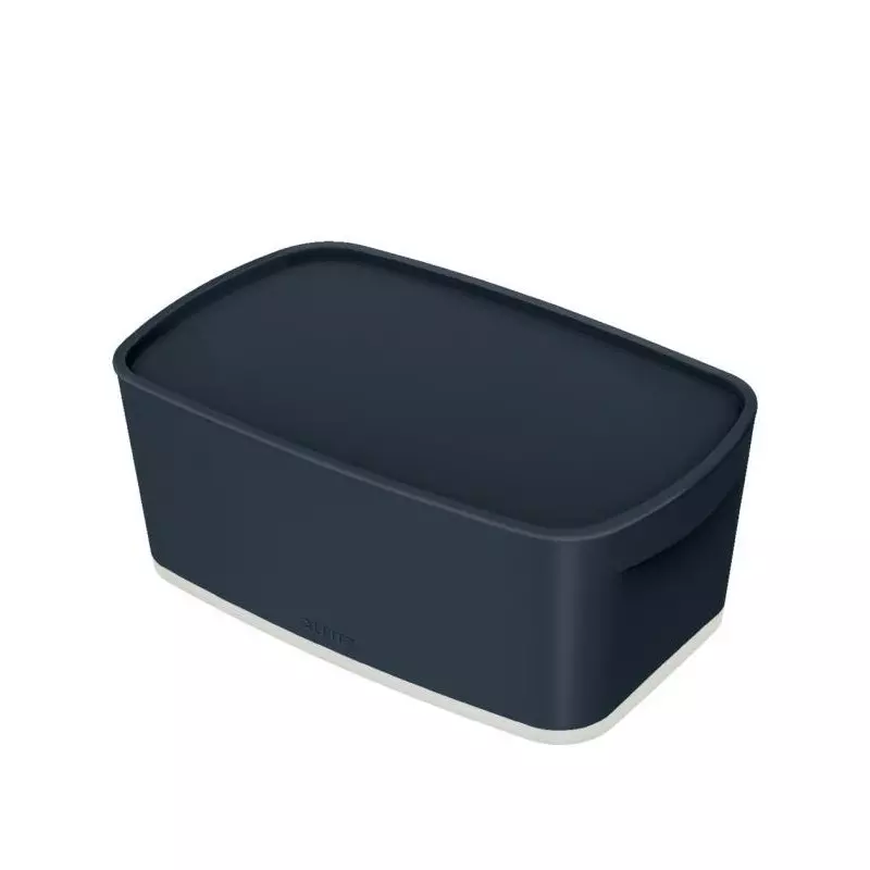 Úložný box s vekom Leitz MyBox, veľkosť S zamatový šedý Úložný box s vekom Leitz MyBox, veľkosť S zamatový šedý