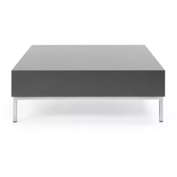 Konferenčný stolík S 2 H, 85x85x30 cm, farba sivá, nohy chróm