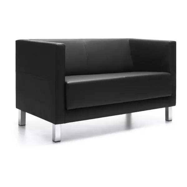 Dvojkreslo Vancouver Lite Maxi, nohy chróm, látka Next NX-14 tmavosivá