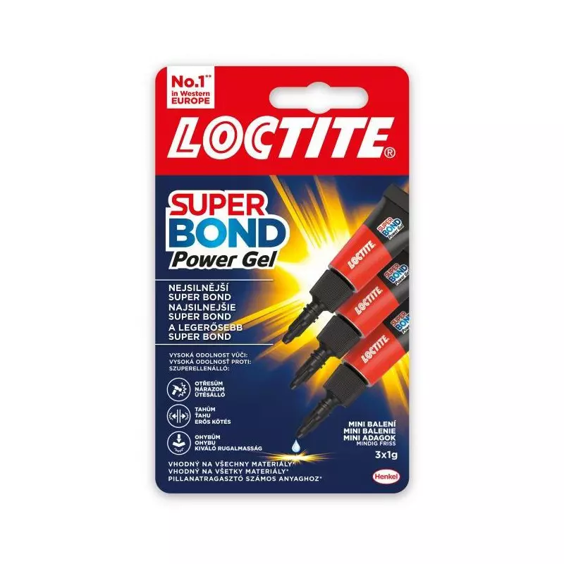 Sekundové lepidlo Loctite Super Bond Power Gel Mini Trio 3x1g Sekundové lepidlo Loctite Super Bond Power Gel Mini Trio 3x1g