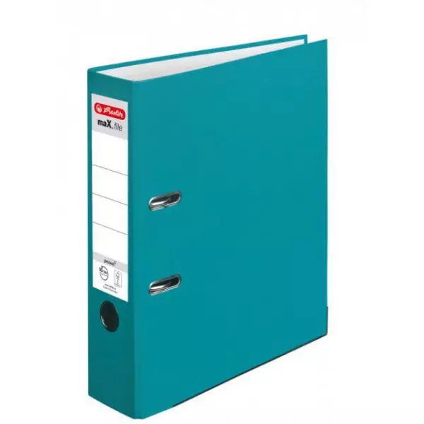 Zakladač pákový Herlitz maX.file Color Blocking poloplastový 8cm karibská tyrkysová