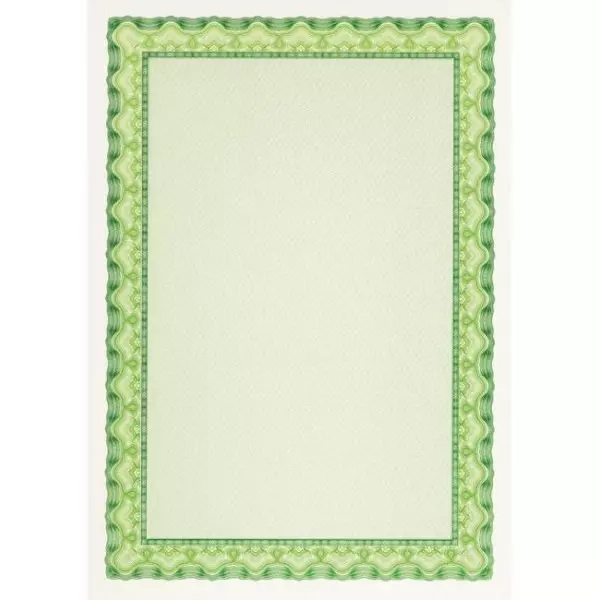Certifikačný papier APLI A4 zelený 115g 25 hárkov