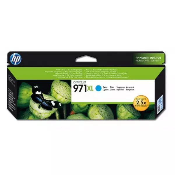 Atramentová náplň HP CN626AE HP 971XL pre Officejet Pro X451dw/X476dw/X551dw cyan XL (6.600 str.)