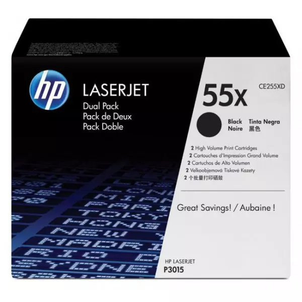 Toner HP CE255XD HP 55X dual pack pre Enterprise P3015/LJ Pro M521/Enterprise M525 black (2x13.000 str.)
