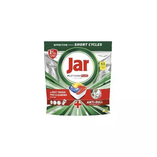 JAR tablety do umývačky riadu Platinum All in One Lemon 63 ks