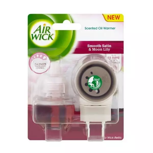 Air Wick elektrický osviežovač + náplň 19 ml Jemný satén a lalia