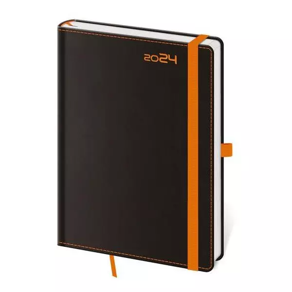 Diár BLACK ORANGE denný A5 14,3x20,5cm 2024
