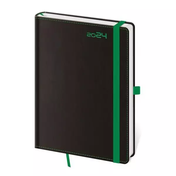 Diár BLACK GREEN týždenný A5 14,3x20,5cm 2024