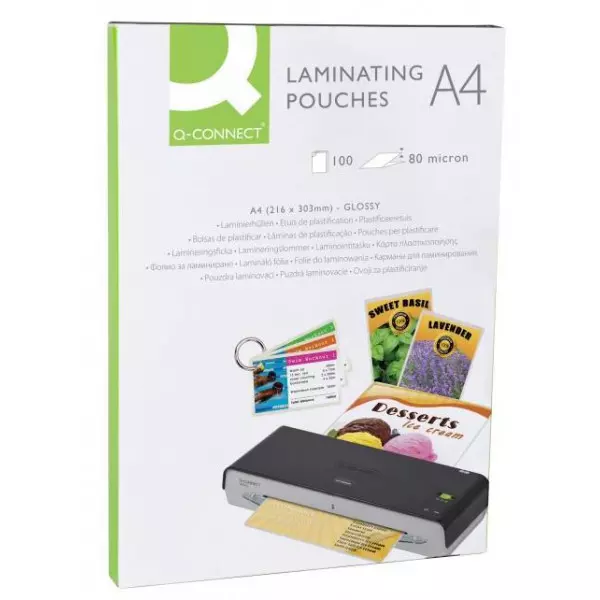 Laminovacie fólie Q-Connect 216x303 A4 80mic