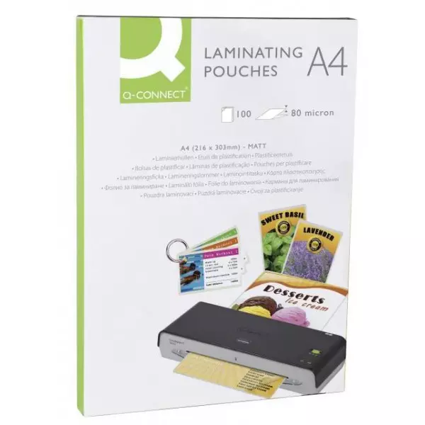 Laminovacie fólie Q-Connect 216x303 A4 80mic matné