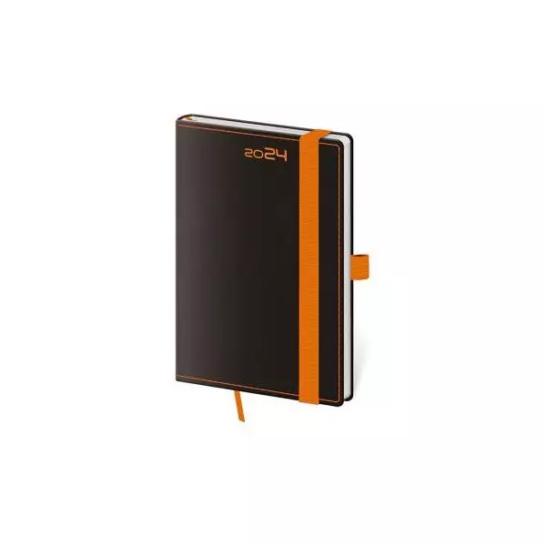 Diár BLACK ORANGE týždenný vreckový 9x14cm 2024