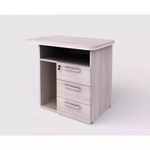 Kontajner prístavný P 3 zásuvky Lenza Wels, nika na PC, 90x76,2x55cm, agát svetlý
