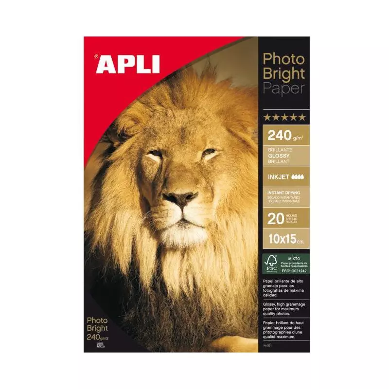 Fotopapier 10x15cm APLI Bright 240g 20 hárkov Fotopapier 10x15cm APLI Bright 240g 20 hárkov