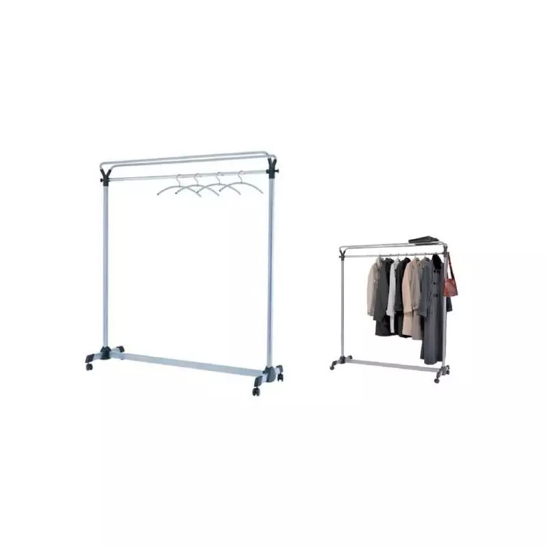 Šatňový vešiak Alba 150 x 170 x 50 cm- mobilný, strieborný Šatňový vešiak Alba 150 x 170 x 50 cm- mobilný, strieborný