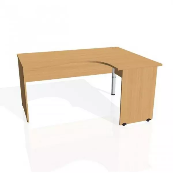 Pracovný stôl Gate, ergo, ľavý, 160x75,5x120 cm, buk/buk