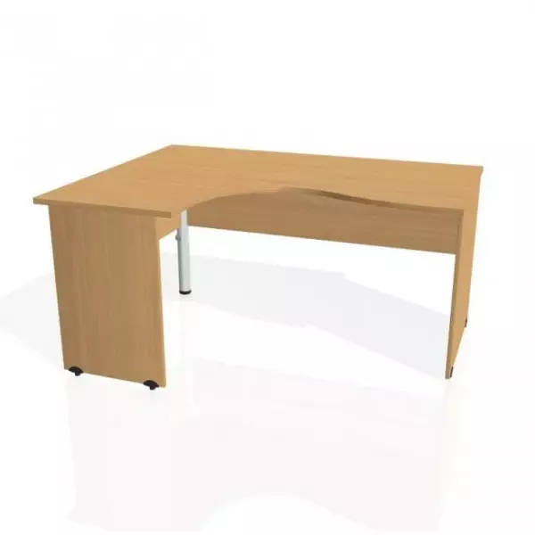 Pracovný stôl Gate, ergo, pravý, 160x75,5x120 cm, buk/buk