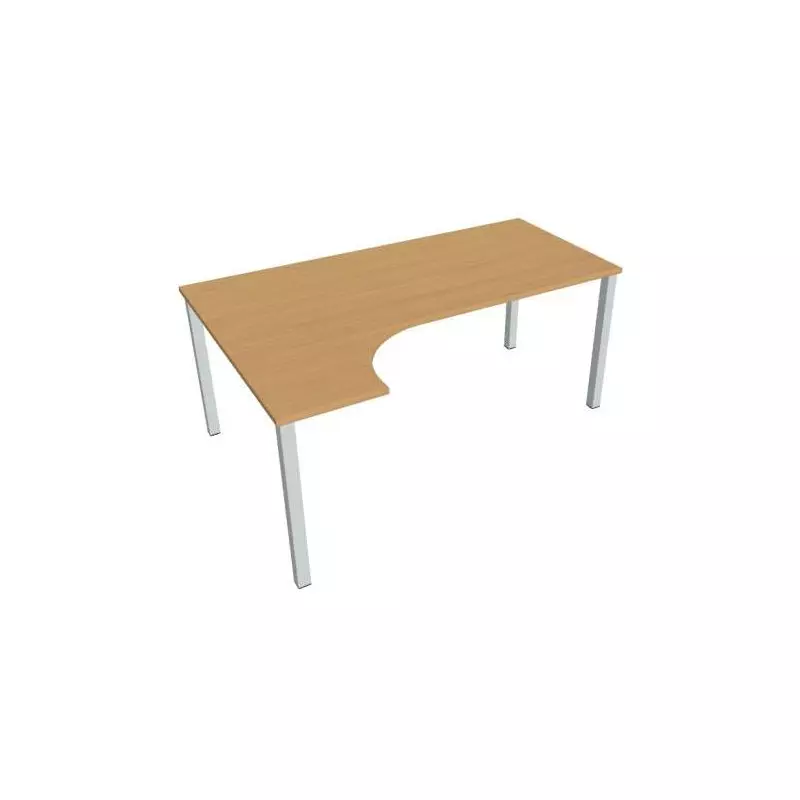 Pracovný stôl Uni, ergo, pravý, 180x75,5x120 cm, buk/sivá Pracovný stôl Uni, ergo, pravý, 180x75,5x120 cm, buk/sivá