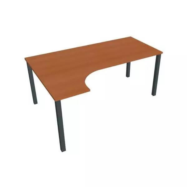 Pracovný stôl Uni, ergo, pravý, 180x75,5x120 cm, čerešňa/čierna