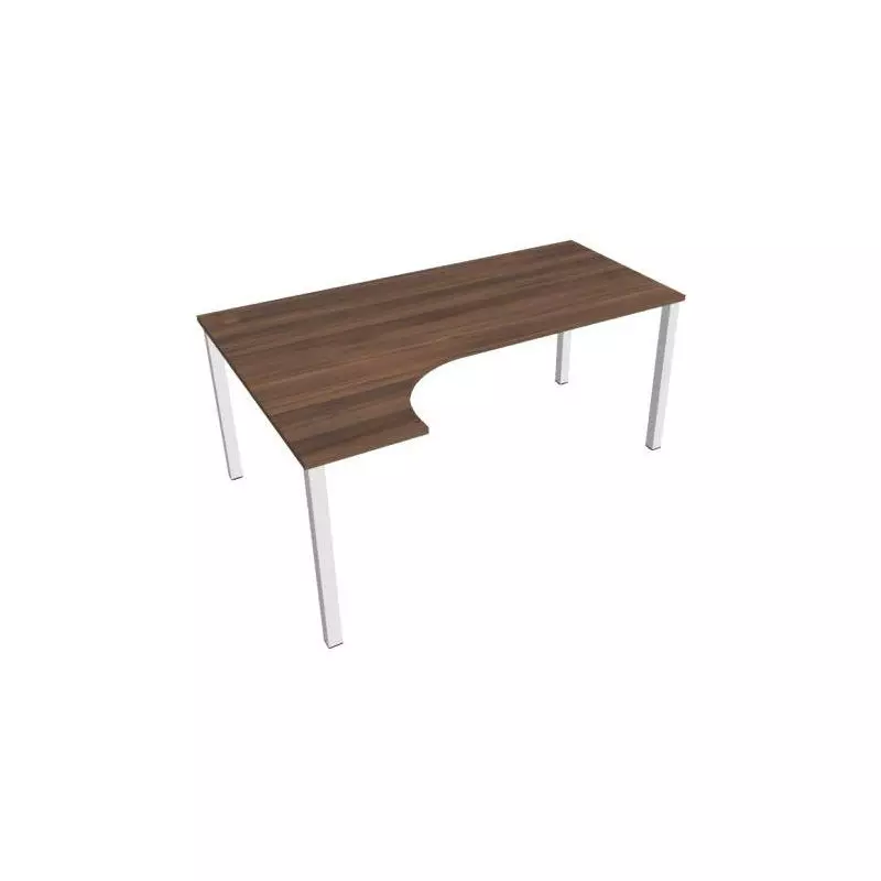 Pracovný stôl Uni, ergo, pravý, 180x75,5x120 cm, orech/biela Pracovný stôl Uni, ergo, pravý, 180x75,5x120 cm, orech/biela