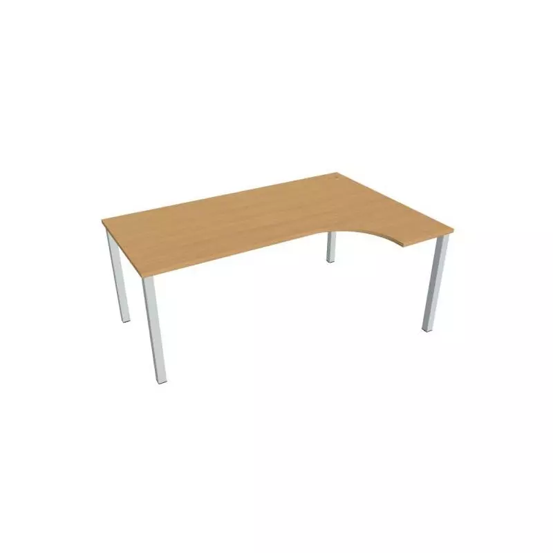 Pracovný stôl Uni, ergo, ľavý, 180x75,5x120 cm, buk/sivá Pracovný stôl Uni, ergo, ľavý, 180x75,5x120 cm, buk/sivá