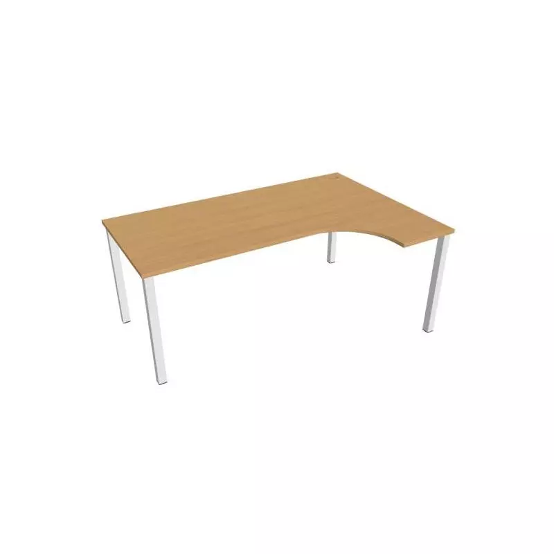 Pracovný stôl Uni, ergo, ľavý, 180x75,5x120 cm, buk/biela Pracovný stôl Uni, ergo, ľavý, 180x75,5x120 cm, buk/biela