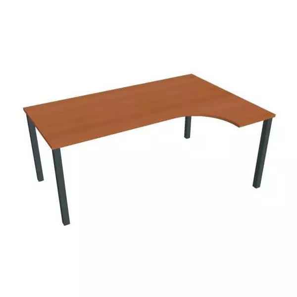 Pracovný stôl Uni, ergo, ľavý, 180x75,5x120 cm, čerešňa/čierna