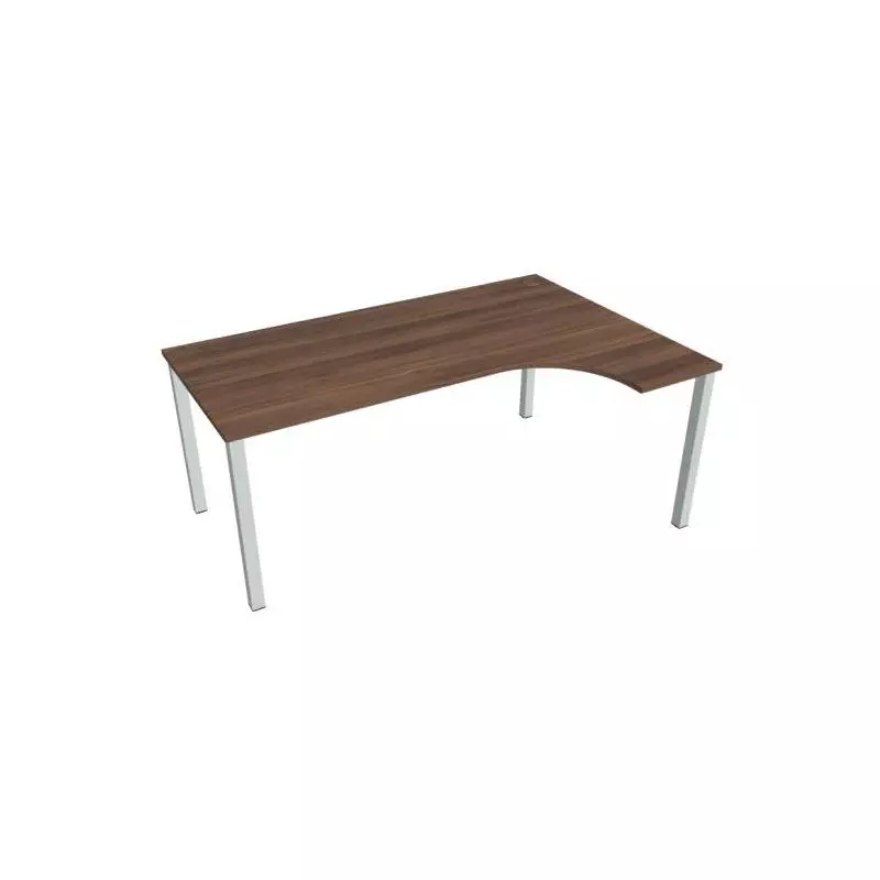 Pracovný stôl Uni, ergo, ľavý, 180x75,5x120 cm, orech/sivá Pracovný stôl Uni, ergo, ľavý, 180x75,5x120 cm, orech/sivá