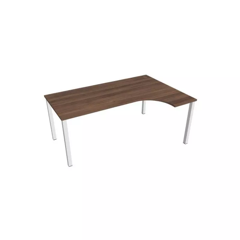 Pracovný stôl Uni, ergo, ľavý, 180x75,5x120 cm, orech/biela Pracovný stôl Uni, ergo, ľavý, 180x75,5x120 cm, orech/biela