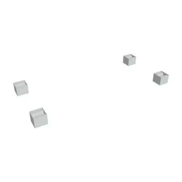 Rektifikačné nožičky, kovové, 5x5 cm, 4 ks