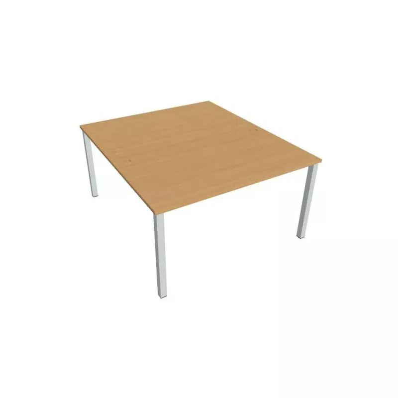 Pracovný stôl Uni, zdvojený, 140x75,5x160 cm, buk/sivá Pracovný stôl Uni, zdvojený, 140x75,5x160 cm, buk/sivá