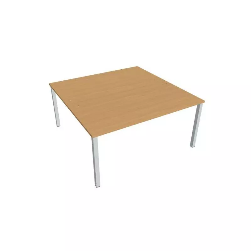 Pracovný stôl Uni, zdvojený, 160x75,5x160 cm, buk/sivá Pracovný stôl Uni, zdvojený, 160x75,5x160 cm, buk/sivá