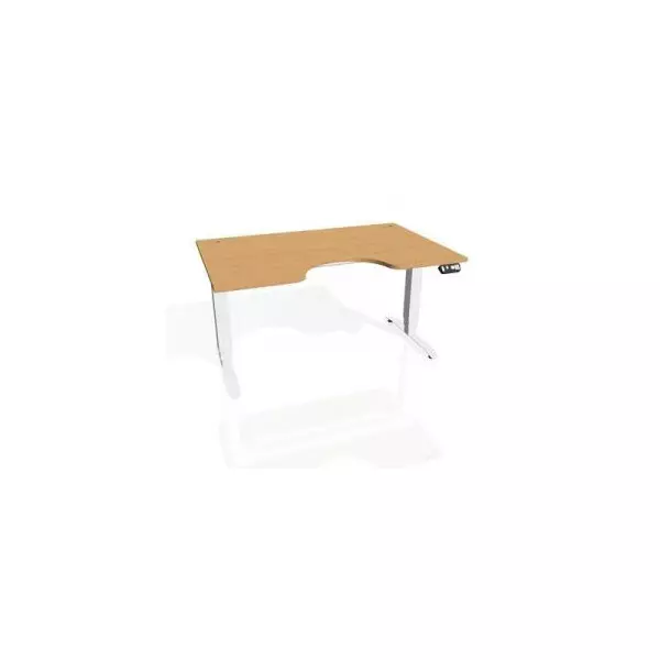Pracovný stôl Motion Ergo, PO, 3S, 120x61-128x90 cm, buk/biely