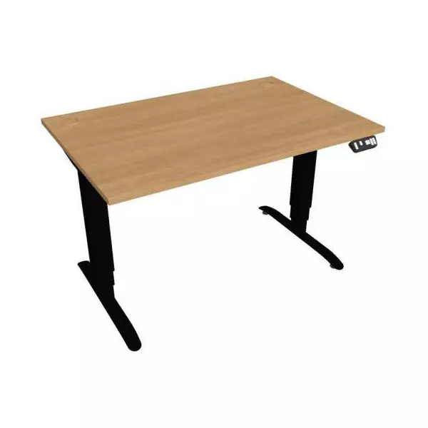 Pracovný stôl Motion, PO, 3S, 120x61 - 128x80 cm, dub/čierna
