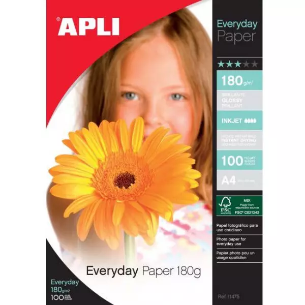 Fotopapier APLI A4 Everyday 180g 100 hárkov