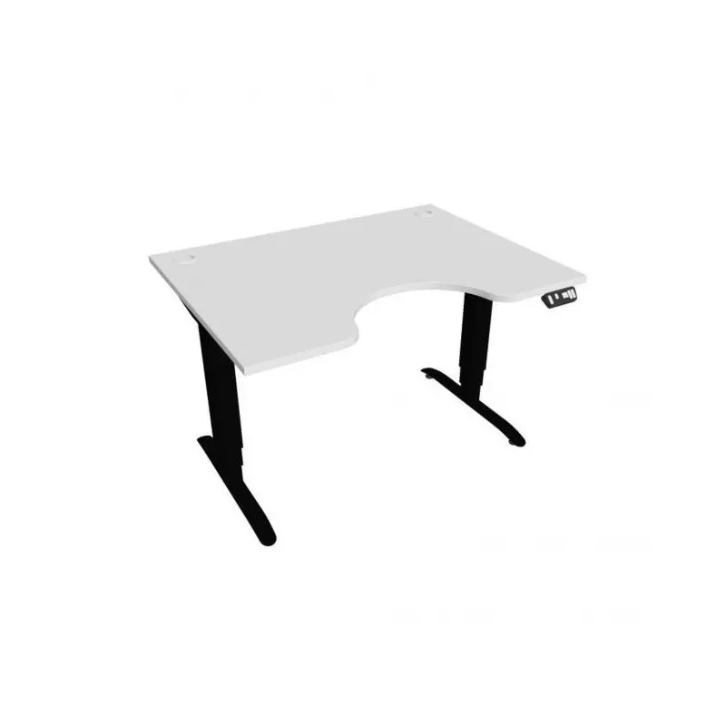 Pracovný stôl Motion Ergo, PO, 3S, 120x61-128x90 cm, biela/čierna Pracovný stôl Motion Ergo, PO, 3S, 120x61-128x90 cm, biela/čierna