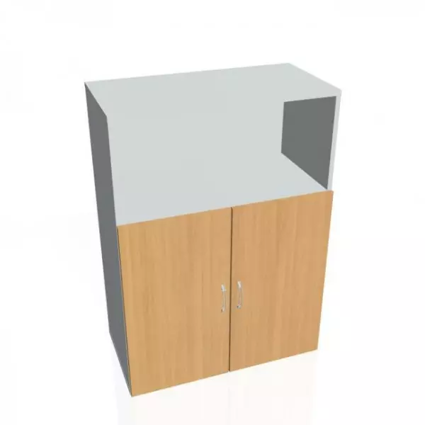 Policová skriňa Drive, 80x111x42 cm, buk/sivá
