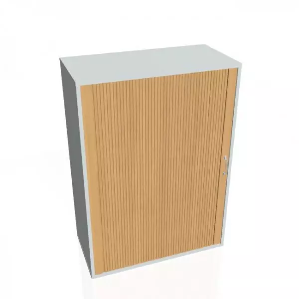 Policová skriňa Drive, 80x111x40 cm, buk/sivá, zámok