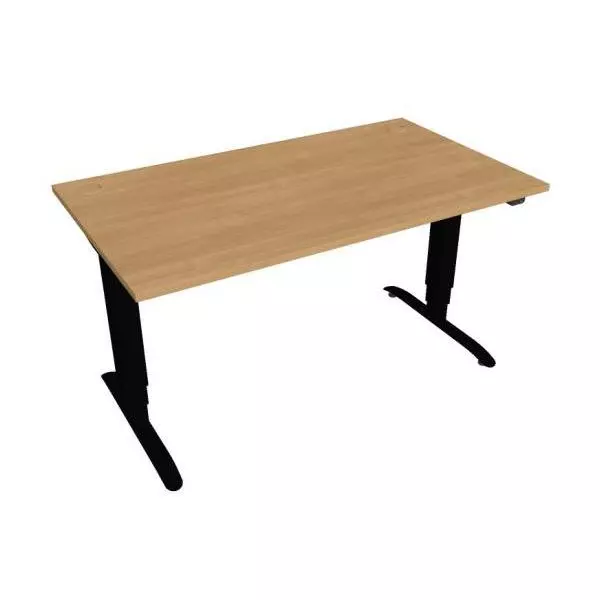 Pracovný stôl Motion, ZO, 3S, 140x61 - 128x80 cm, dub/čierna