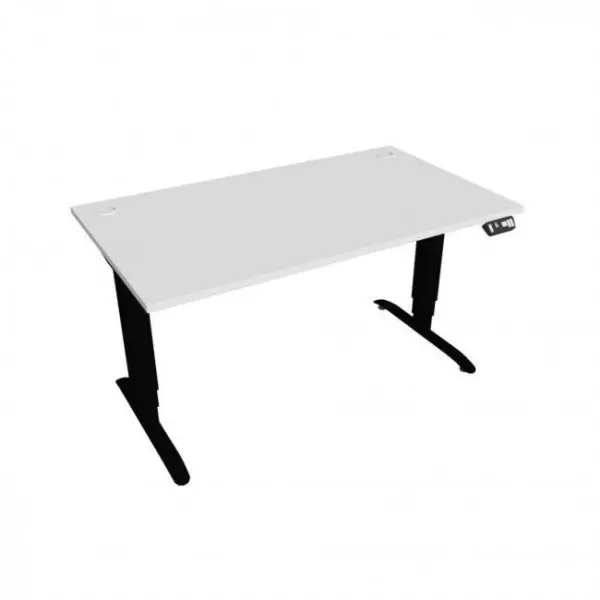 Pracovný stôl Motion, PO, 3S, 140x61 - 128x80 cm, biela/čierna