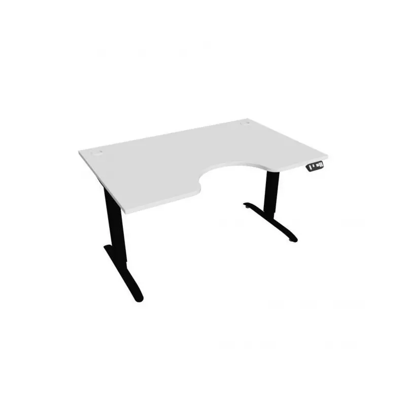 Pracovný stôl Motion Ergo, PO, 2S, 140x70,5-120,5x90 cm, biela/čierna Pracovný stôl Motion Ergo, PO, 2S, 140x70,5-120,5x90 cm, biela/čierna
