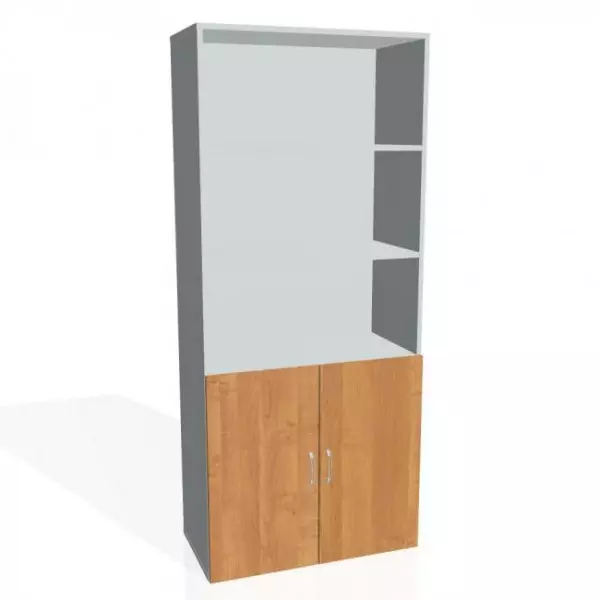 Policová skriňa Drive, 80x185x42 cm, jelša/sivá