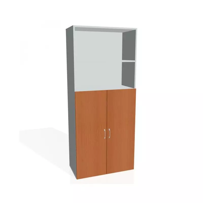 Policová skriňa Drive, 80x185x42 cm, čerešňa/sivá Policová skriňa Drive, 80x185x42 cm, čerešňa/sivá