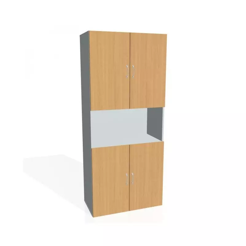 Policová skriňa Drive, 80x185x42 cm, buk/sivá Policová skriňa Drive, 80x185x42 cm, buk/sivá