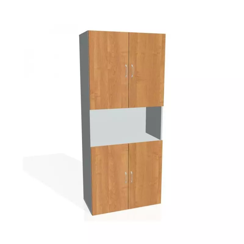 Policová skriňa Drive, 80x185x42 cm, jelša/sivá Policová skriňa Drive, 80x185x42 cm, jelša/sivá