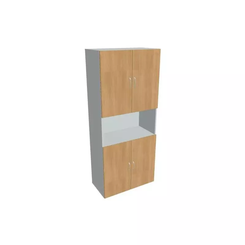 Policová skriňa Drive, 80x185x42 cm, dub/sivá Policová skriňa Drive, 80x185x42 cm, dub/sivá